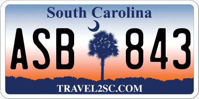 SC license plate ASB843