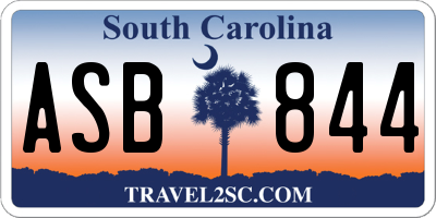 SC license plate ASB844