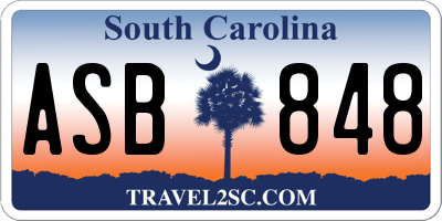 SC license plate ASB848