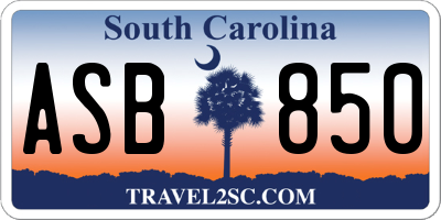 SC license plate ASB850