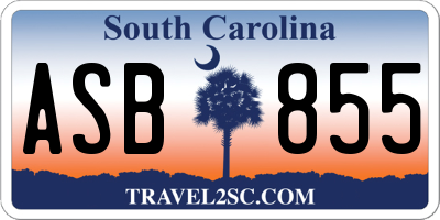SC license plate ASB855