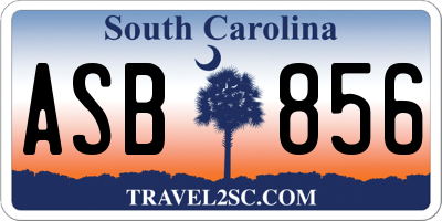SC license plate ASB856