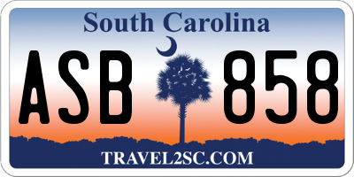SC license plate ASB858