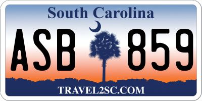 SC license plate ASB859