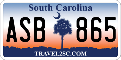 SC license plate ASB865