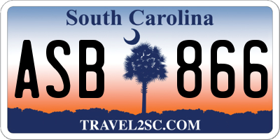 SC license plate ASB866