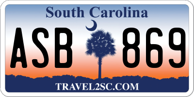SC license plate ASB869