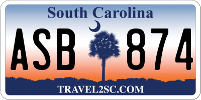 SC license plate ASB874