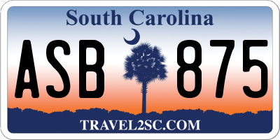SC license plate ASB875