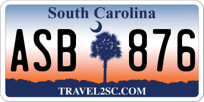 SC license plate ASB876