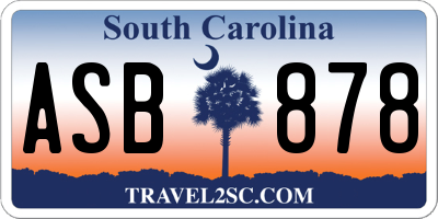 SC license plate ASB878