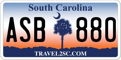 SC license plate ASB880