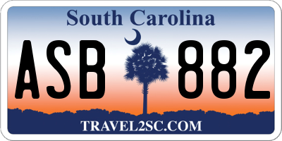 SC license plate ASB882