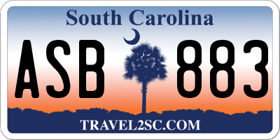 SC license plate ASB883