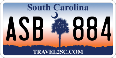 SC license plate ASB884