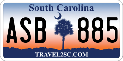 SC license plate ASB885