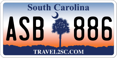 SC license plate ASB886