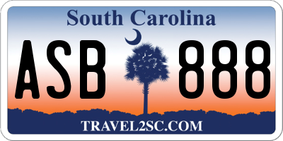 SC license plate ASB888
