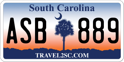 SC license plate ASB889