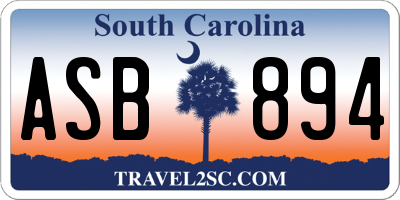 SC license plate ASB894