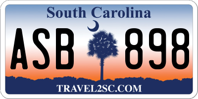 SC license plate ASB898