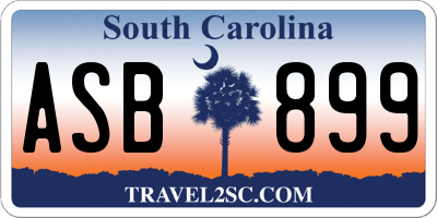 SC license plate ASB899