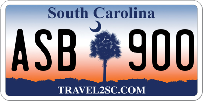 SC license plate ASB900
