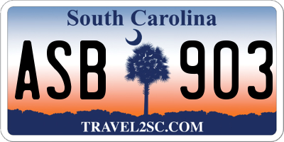 SC license plate ASB903
