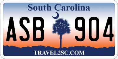 SC license plate ASB904