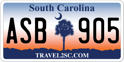 SC license plate ASB905