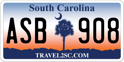 SC license plate ASB908