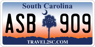 SC license plate ASB909