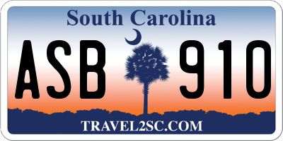 SC license plate ASB910