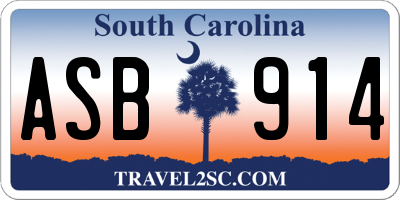 SC license plate ASB914