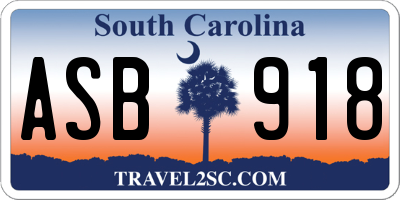 SC license plate ASB918