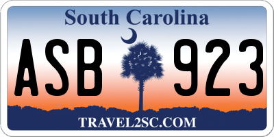 SC license plate ASB923
