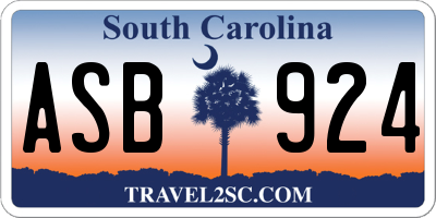 SC license plate ASB924