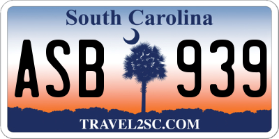 SC license plate ASB939