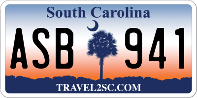 SC license plate ASB941