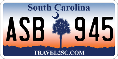 SC license plate ASB945