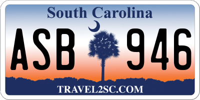 SC license plate ASB946