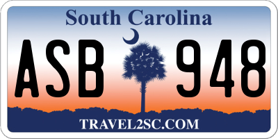 SC license plate ASB948