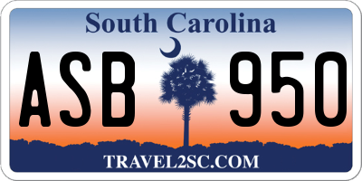 SC license plate ASB950