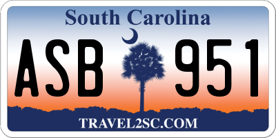 SC license plate ASB951