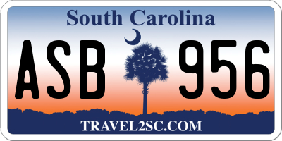 SC license plate ASB956