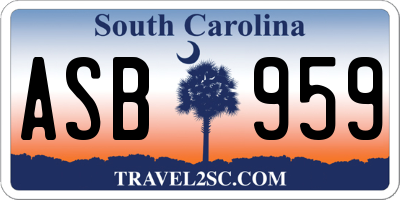 SC license plate ASB959