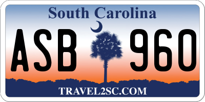 SC license plate ASB960