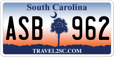 SC license plate ASB962