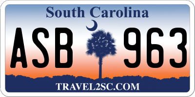 SC license plate ASB963
