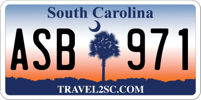 SC license plate ASB971
